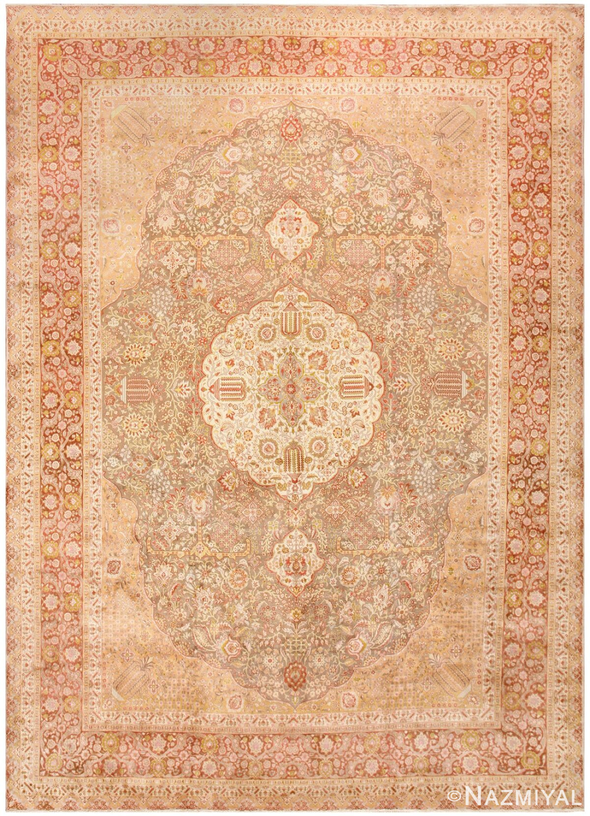 Vintage Room Sized Persian Tabriz Carpet 50259 Nazmiyal