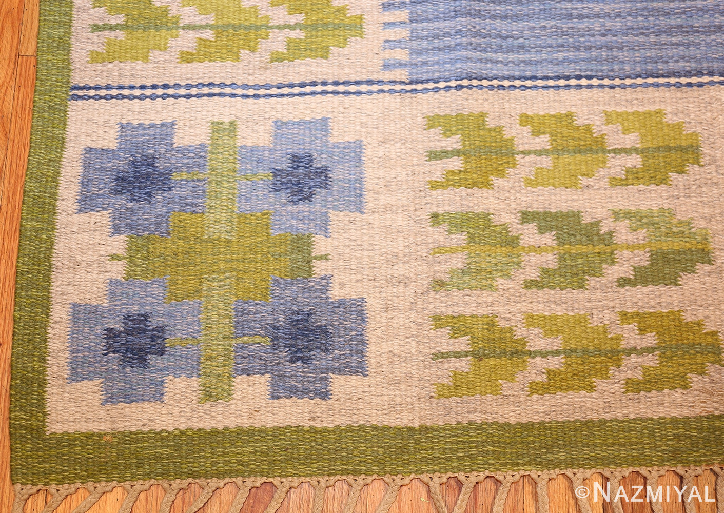 vintage swedish kilim by berit woelfer 48510 corner Nazmiyal