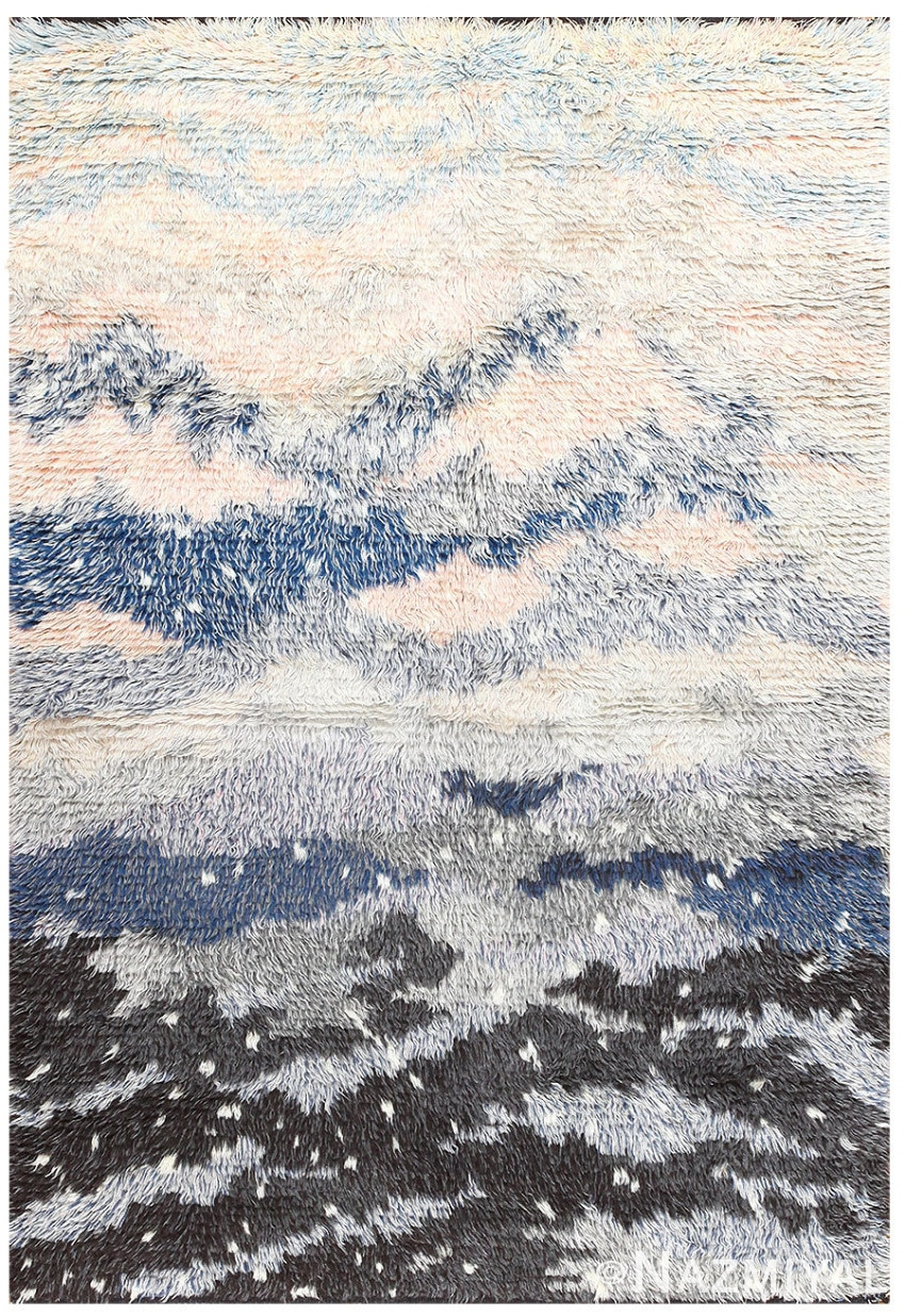 Vintage Swedish Rya Rug by Rut Beskow 48504 Nazmiyal