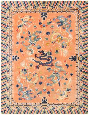 Antique Chinese Dragon Carpet 48571 Nazmiyal