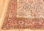 Corner Antique Ivory Persian Sultanabad rug 50095 by Nazmiyal