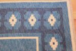 double sided blue vintage swedish kilim 48561 corner Nazmiyal