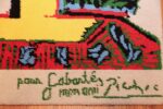 vintage pablo picasso rug 46873 signature Nazmiyal