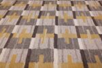 Vintage Scandinavian Swedish Kilim 48560 Horizontal Lines Nazmiyal