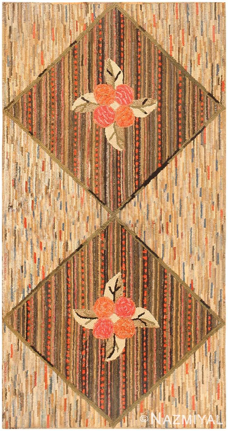 Antique American Hooked Rug 2697 Detail/Large View