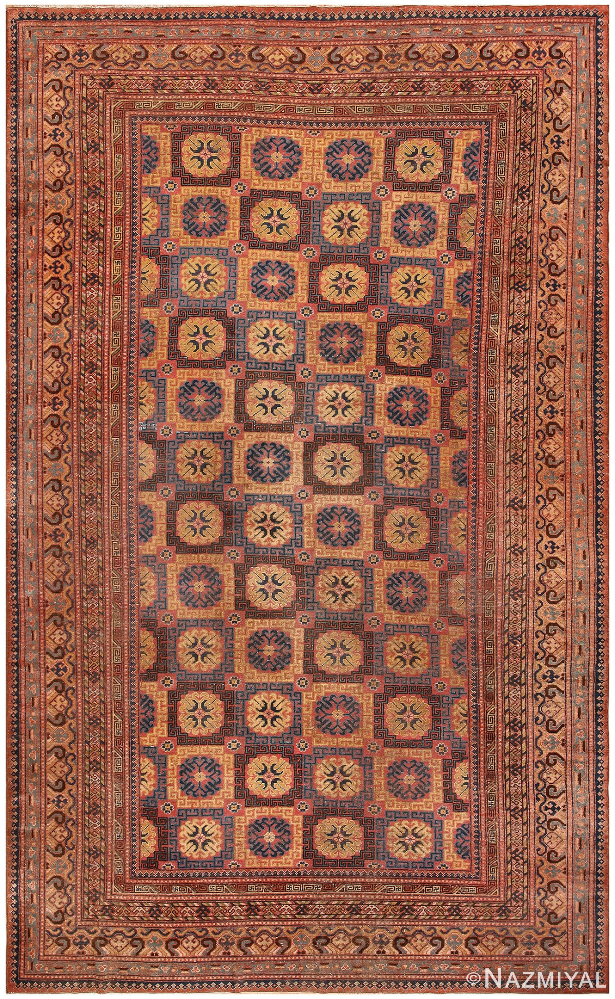 Tribal Antique Khotan Room Size Rug #46595 by Nazmiyal Antique Rugs