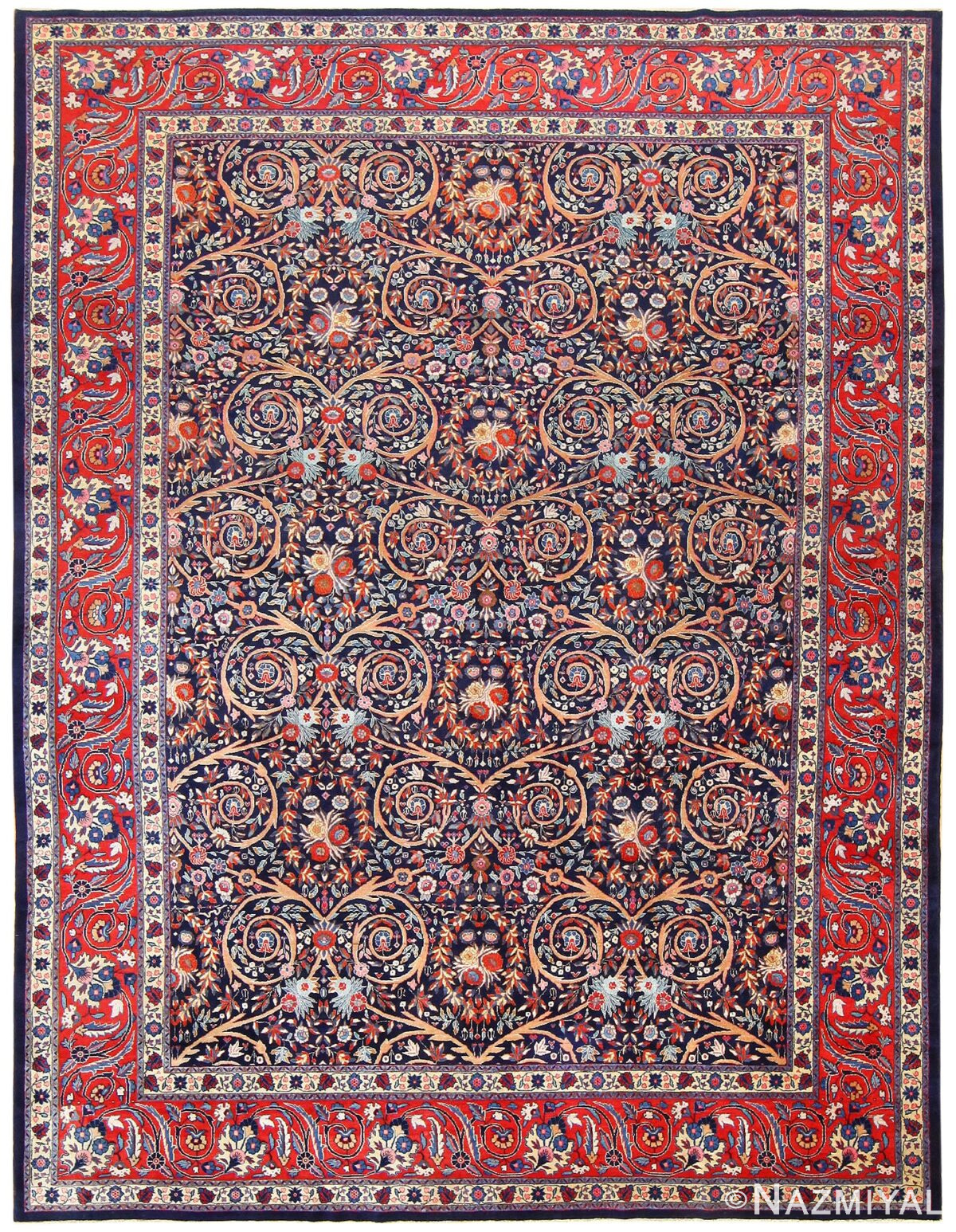 Antique Persian Tabriz Carpet 48568 Nazmiyal