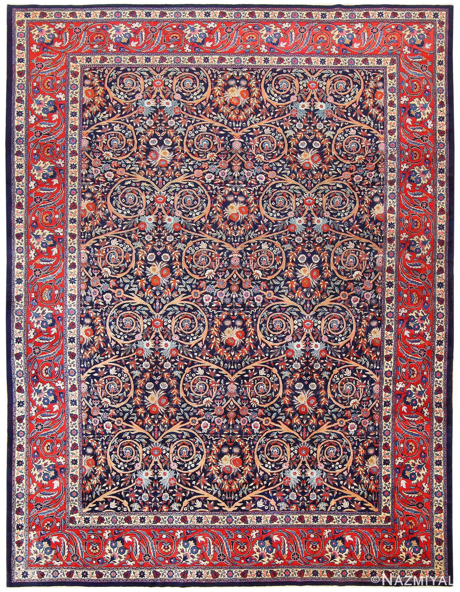 Antique Persian Tabriz Carpet 48568 Nazmiyal