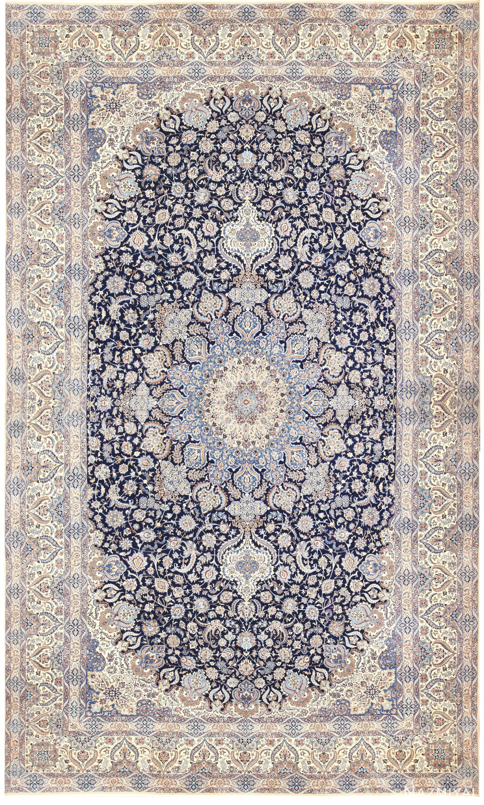 Extra Large Vintage Persian Nain Carpet 50324 Nazmiyal