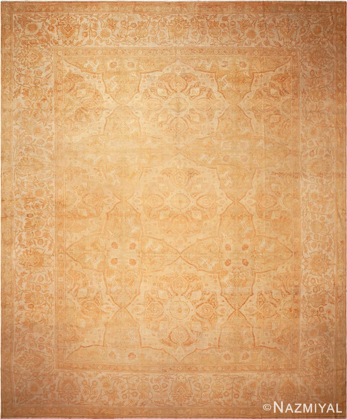 Large Floral Antique Agra Rug 50261 by Nazmiyal Antique Rugs