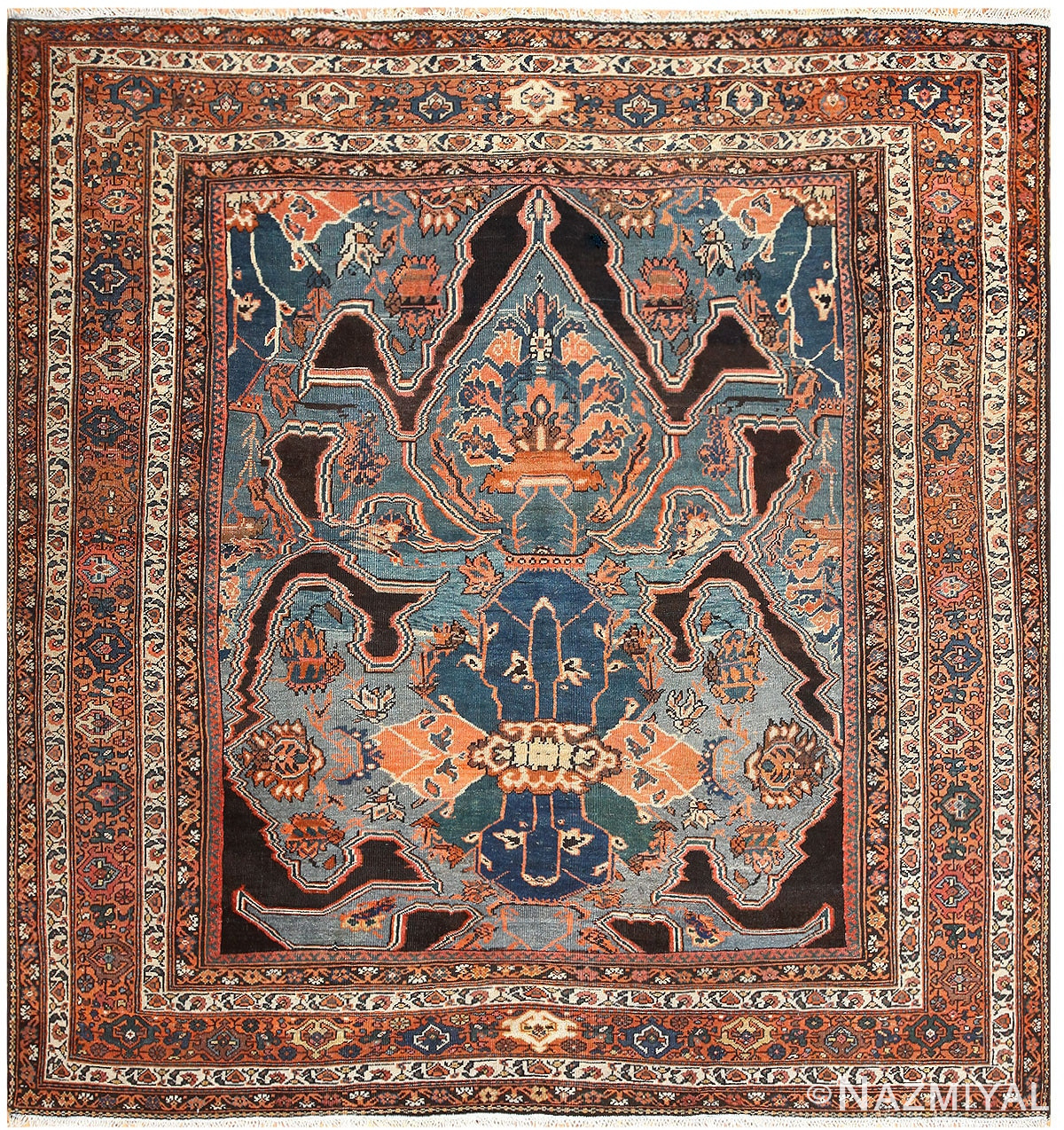 Square Antique Persian Sultanabad Rug 50238 Nazmiyal