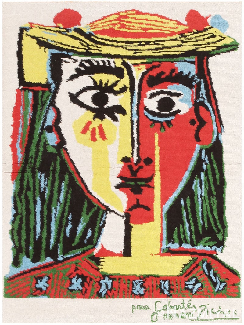 Vintage Pablo Picasso Rug 46873 Detail/Large View