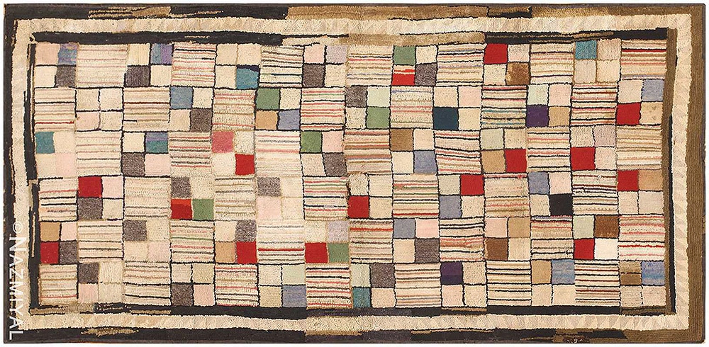 Antique American Hooked Rug Antique American Hooked Rug #2623 by Nazmiyal Antique Rugs