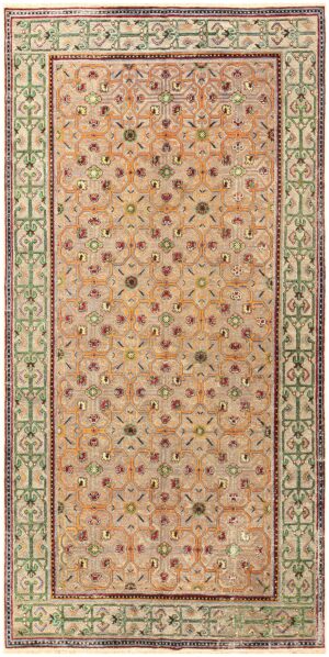 Antique Metallic Silver Silk Khotan Rug 50286 Nazmiyal