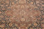 Blue Room Size Antique Persian Isfahan Rug 50333 Big Brown Medallion Nazmiyal