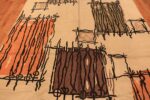 Field Vintage Mid century room size American hooked rug 50218 by Nazmiyal