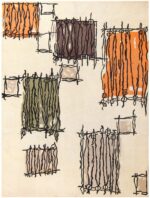 Vintage Geometric Hooked Rug 50218 Nazmiyal