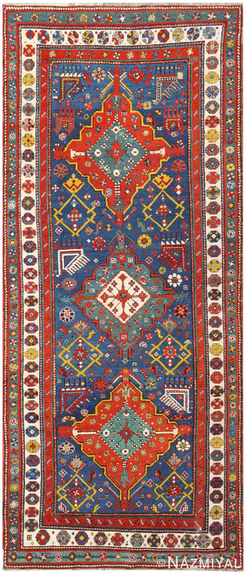 Antique Geometric Talish Rug 48462 Nazmiyal