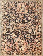 Beautiful Antique Black Background Caucasian Karabagh Rug 50366 Nazmiyal