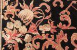 beautiful black background antique karabagh rug 50366 tulip Nazmiyal