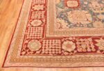 Corner Light blue Antique Indian Agra carpet 48646 by Nazmiyal