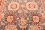 Field Light blue Antique Indian Agra carpet 48646 by Nazmiyal