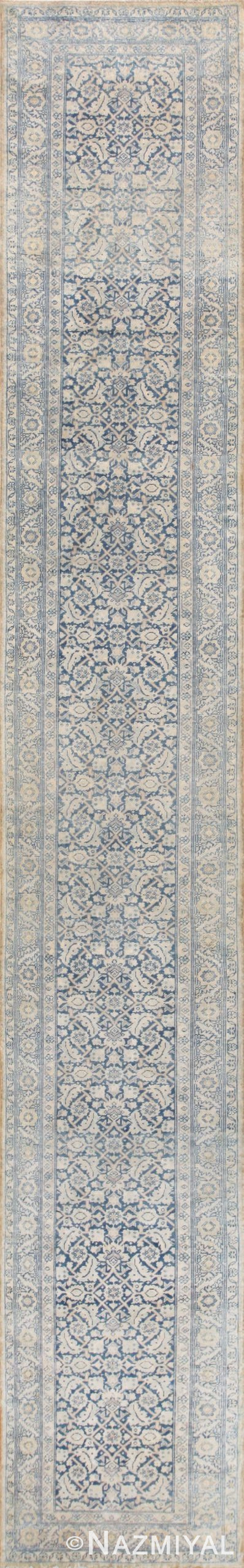 Antique Light Blue Decorative Persian Tabriz Runner 50033 Detail/Large View