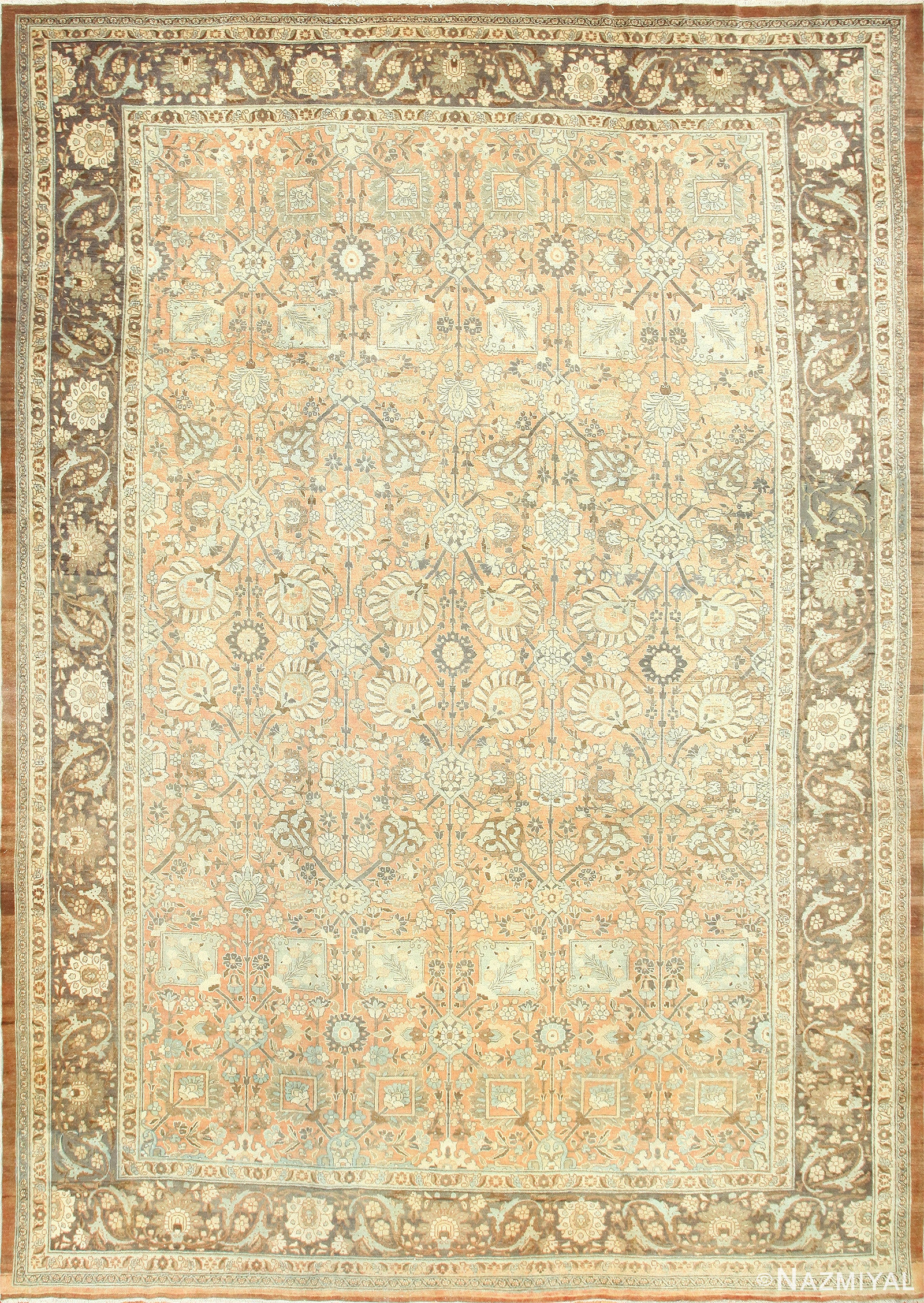 Antique Persian Floral Tabriz Rug 50340 Nazmiyal