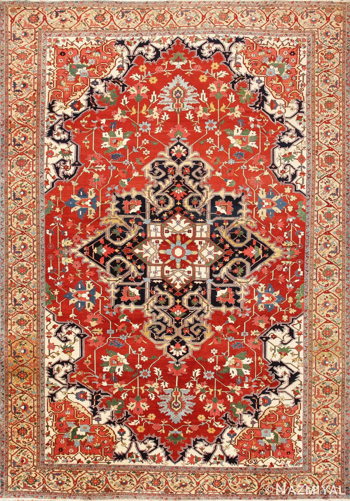 Beautiful Antique Persian Serapi Rug 48642 Nazmiyal