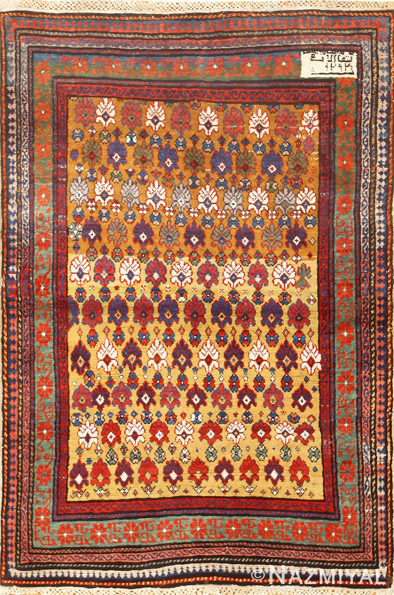 Rare Gold Background Antique Caucasian Shirvan Rug 48622 Detail/Large View