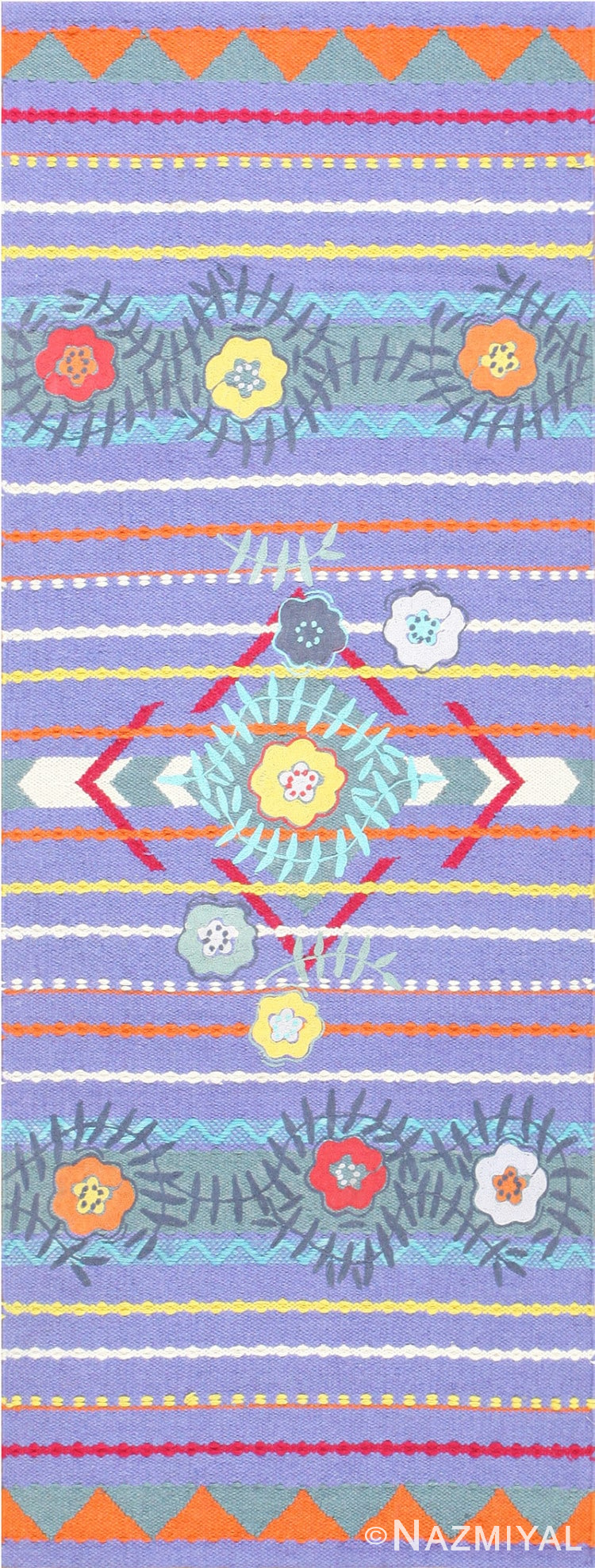 Scandinavian Runner Rug by Grudrun Sjoden 48604 Nazmiyal
