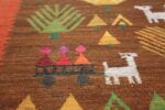 whimsical vintage swedish kilim folk art rug 48596 bench Nazmiyal