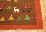 whimsical vintage swedish kilim folk art rug 48596 corner Nazmiyal