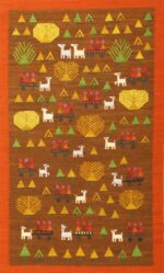 Whimsical Vintage Swedish Kilim Folk Art Rug 48596 Nazmiyal