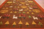 whimsical vintage swedish kilim folk art rug 48596 field Nazmiyal