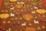 whimsical vintage swedish kilim folk art rug 48596 scene Nazmiyal