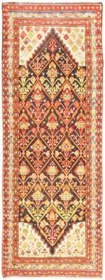 Antique Rare Caucasian Shrub Design Kazak Runner Rug #50424 by Nazmiyal Antique Rugs