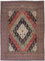 Large Antique Persian Kerman Garden Design Area Rug #3403 by Nazmiyal Antique Rugs