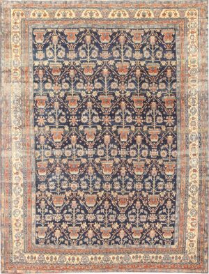 Antique Tribal Persian Bibikabad Blue Rug 50425 Detail/Large View