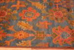 Border Scatter size light Blue Antique Oushak rug 47627 by Nazmiyal