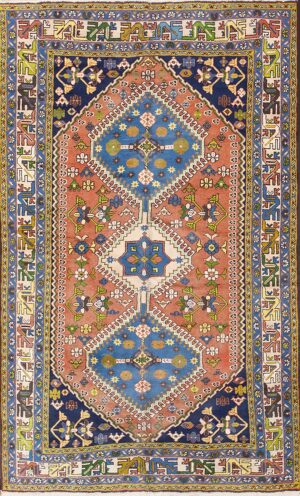 Colorful Semi Antique Persian Kurdish Rug 50432 Nazmiyal