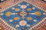 Colorful Vintage Persian Kurdish Rug 50432 Blue Medallion Nazmiyal