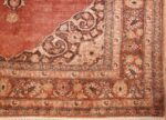 coral antique persian tabriz rug 50362 corner Nazmiyal