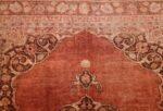coral antique persian tabriz rug 50362 top Nazmiyal