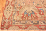 Corner Antique 17th Century Smyrna Turkish Oushak rug 48663 by Nazmiyal
