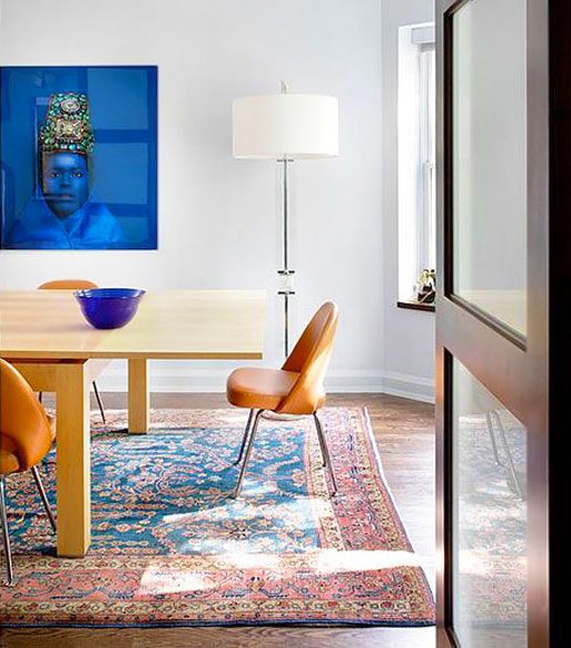 Dining Room Interior Design With Oriental Rug by Nazmiyal