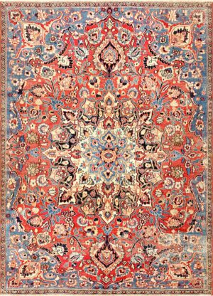 Floral Semi Antique Persian Dorokhsh Rug 45081 Detail/Large View