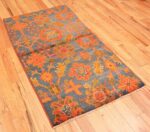 Full Scatter size light Blue Antique Oushak rug 47627 by Nazmiyal