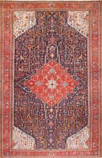 Oversize Antique Persian Blue Serapi Heriz Rug #48677 by Nazmiyal Antique Rugs