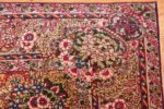 saffron yellow antique persian kerman rug 48659 corner Nazmiyal